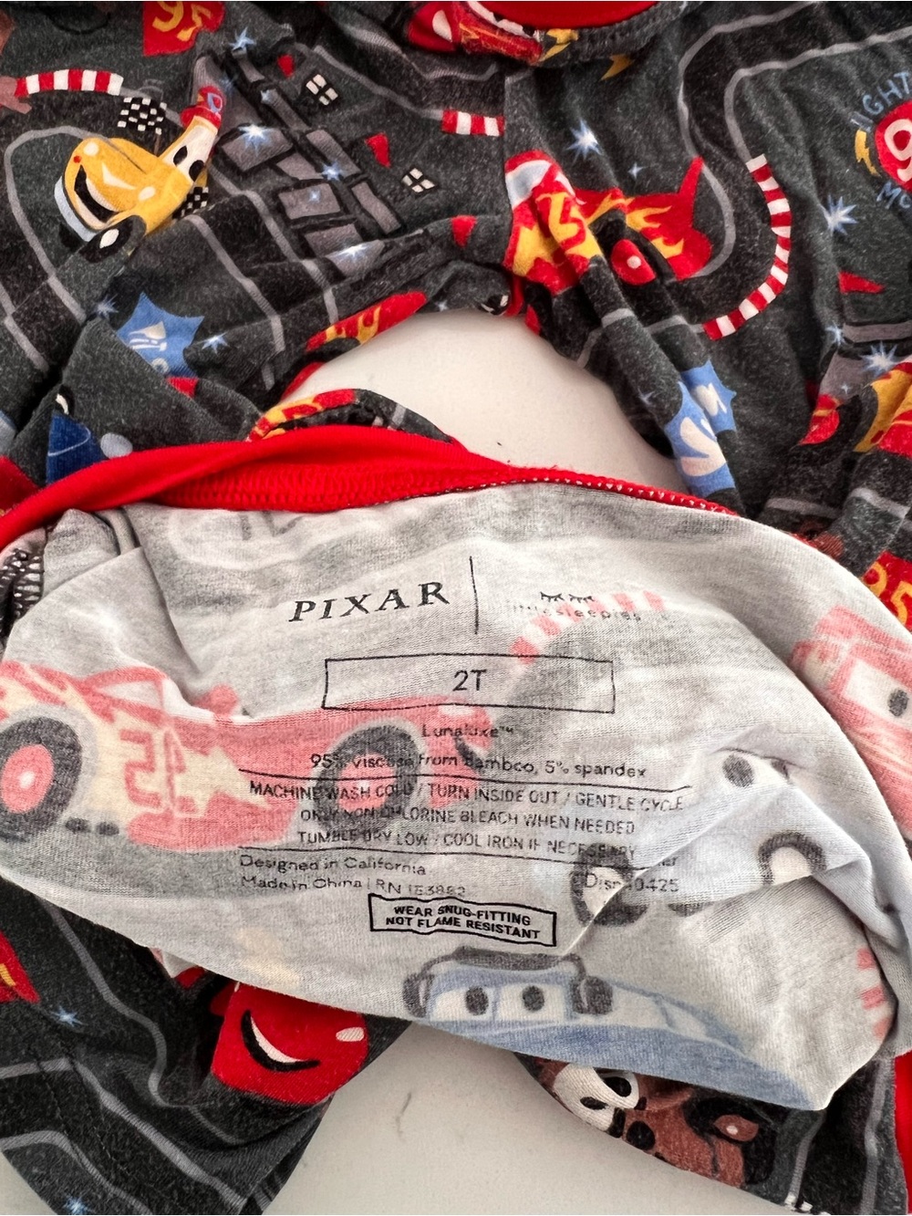 Little Sleepies Disney Pixar Cars Piston Cup Two Piece Pajama Set - Picture 3 of 3